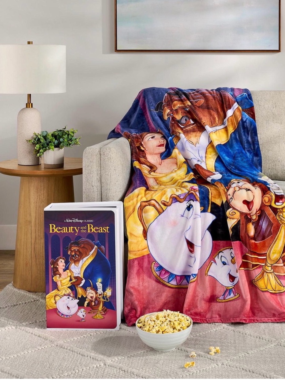 Disney Giant VHS Blanket Lion King, Beauty and the Beast,Toy Story, Cinderella